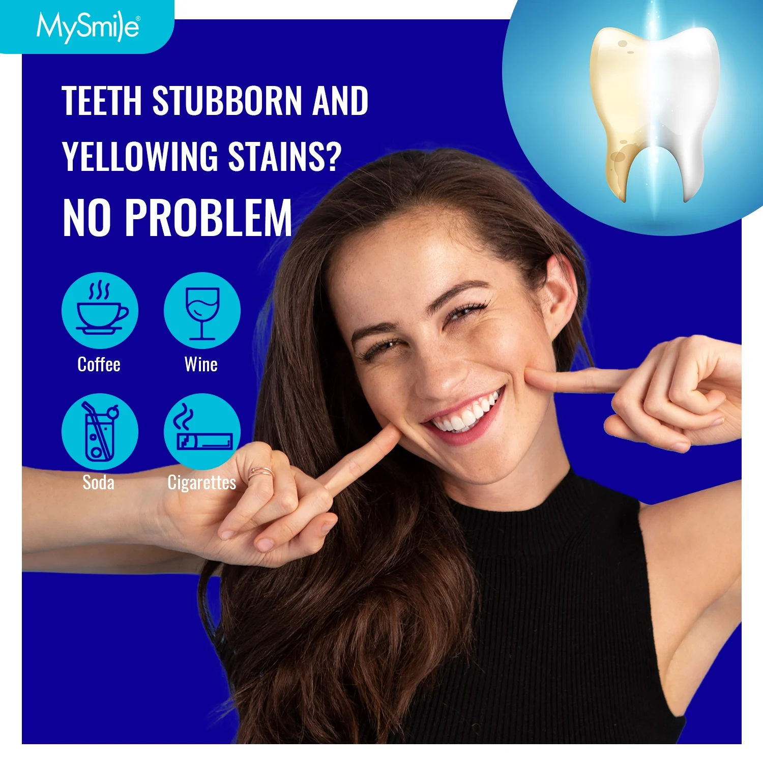 MySmile 14PC Teeth Whitening Trays - 12% Hydrogen Peroxide Teeth Whitening Gel Cool Mint Flavor, 7 Treatment