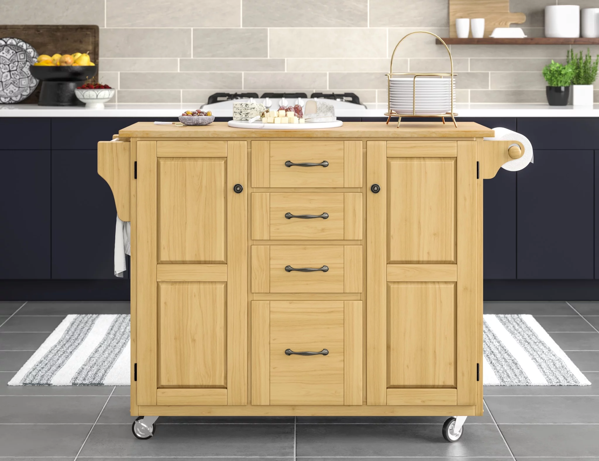 Homestyles Create-A-Cart Brown Kitchen Cart
