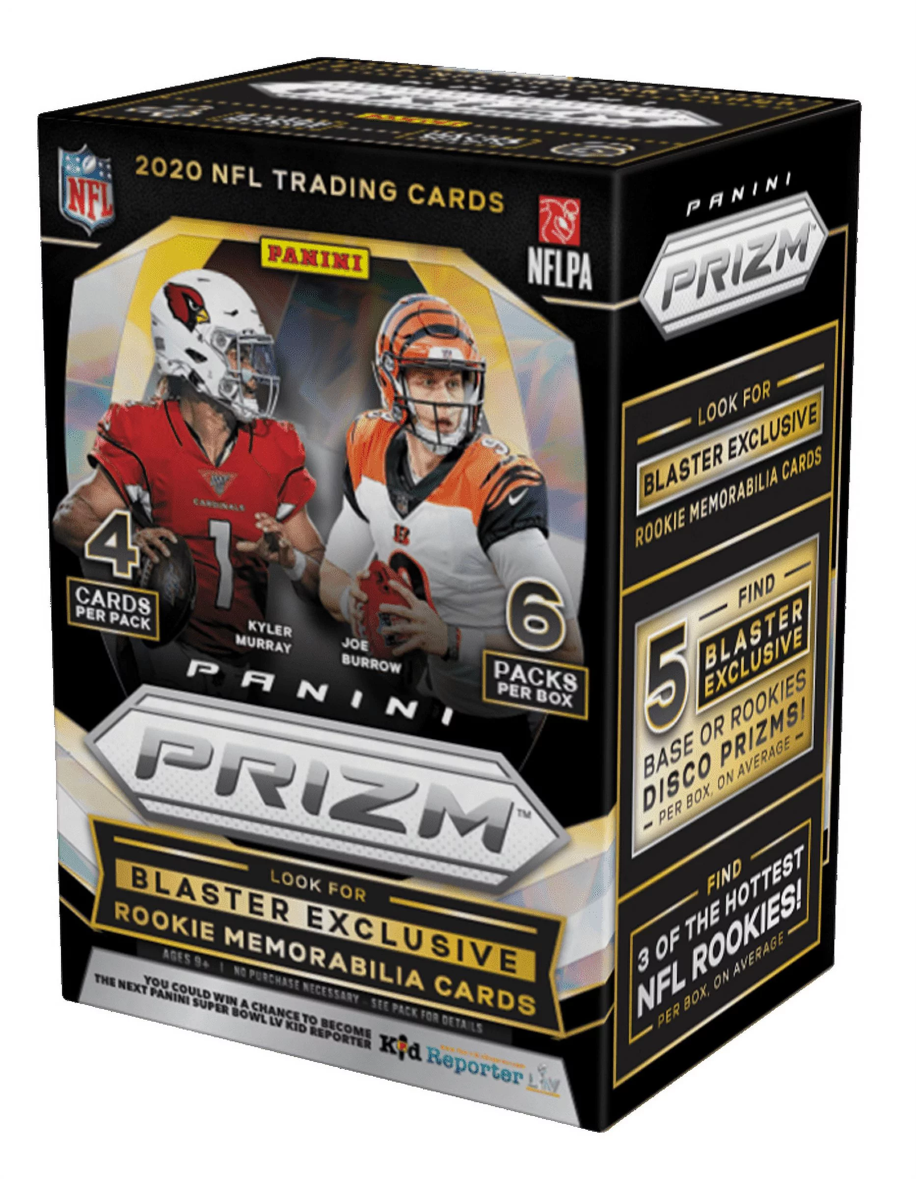 2020 Panini Prizm NFL Football Trading Cards Blaster Box- Feat. Rookies Tua Tagovailoa, Justin Herbert, Joe Burrow | 24 Cards | Blaster Exclusive Lazer Rookie Prizms
