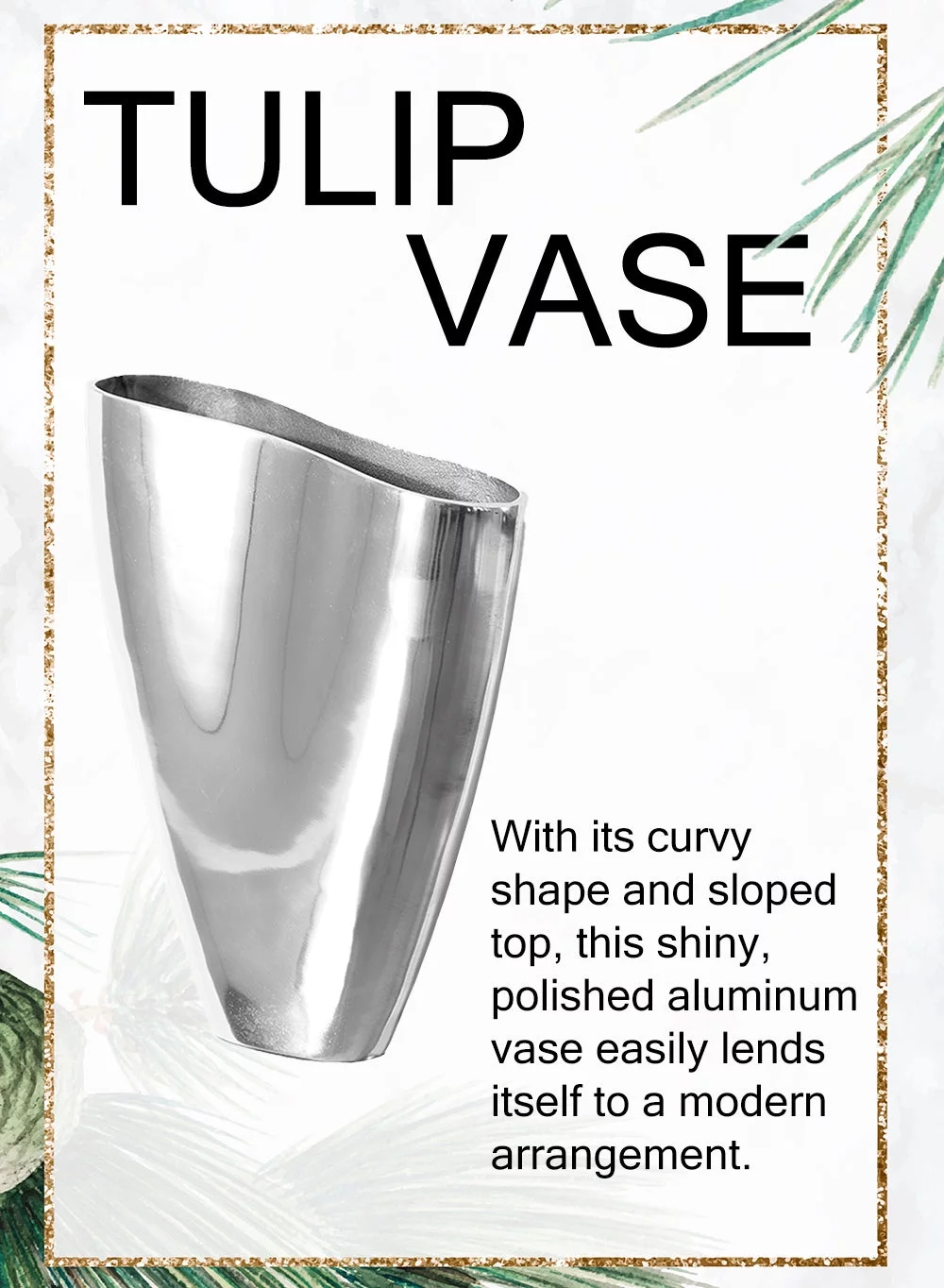 Serene Spaces Living Tulip Aluminum Vase, 3.5