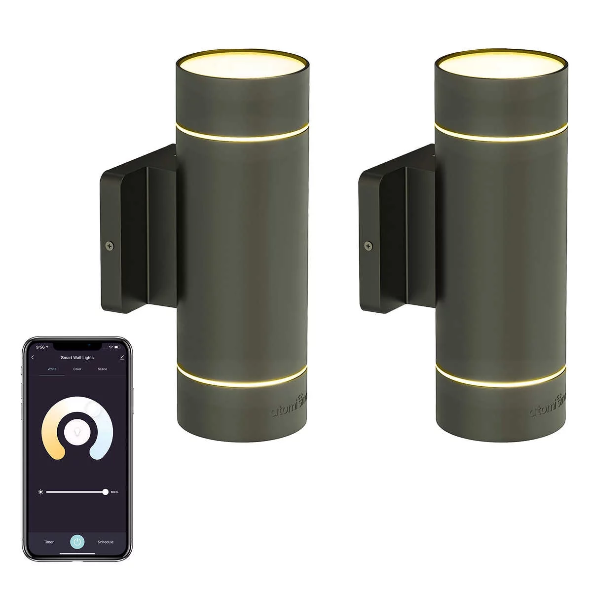 Atomi Smart Wifi Wall Light/ Sconce (2 Pack)