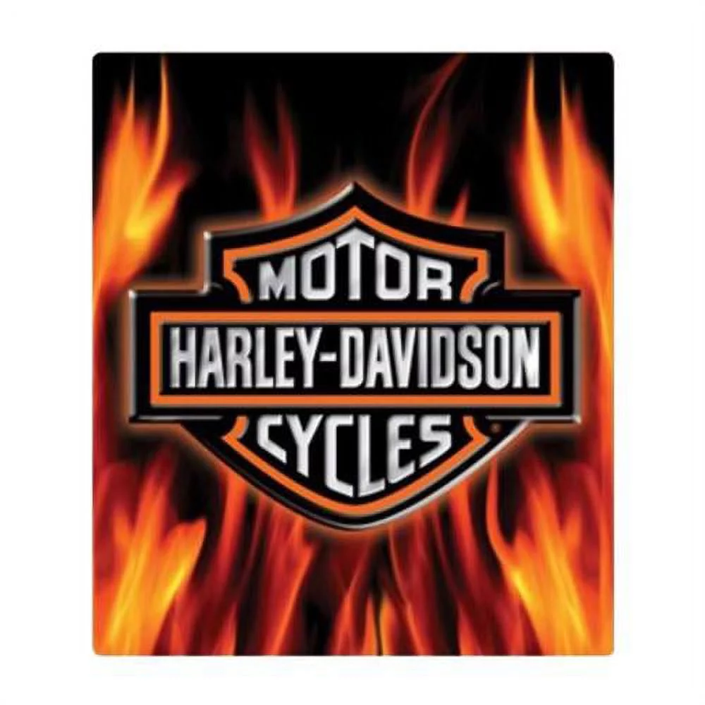 Harley-Davidson Embossed Flaming Bar & Shield Logo Tin Sign, 13 x 15 in 2011291, Harley Davidson