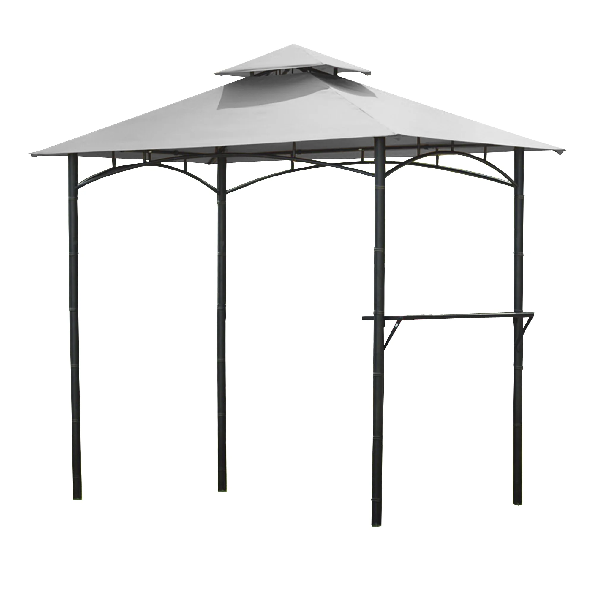 Garden Winds Replacement Canopy Top Cover for the Big Lots 8' X 5' Bamboo Look BBQ Gazebo - Slate Gray