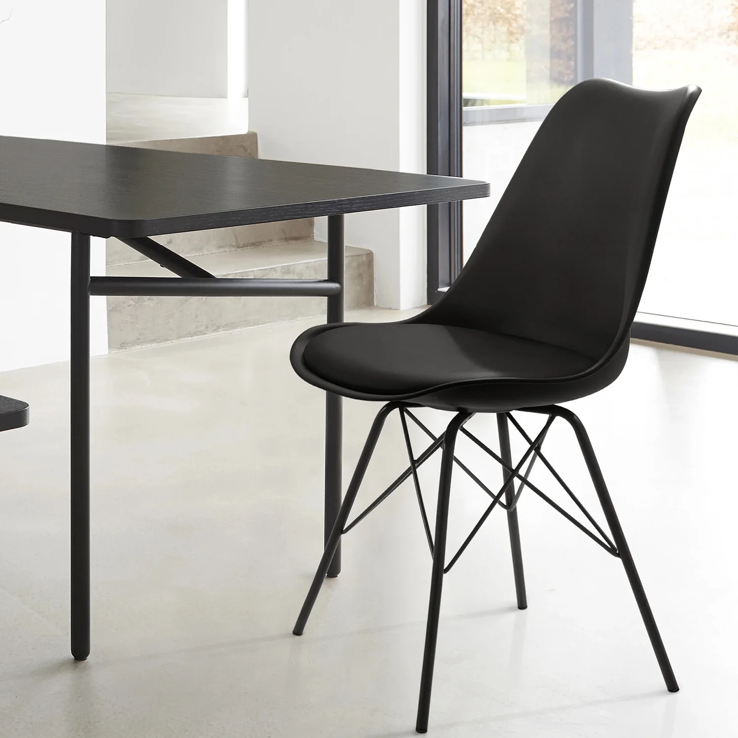 Lacoo Sets of 4 Modern Design Upholstered Dining Chairs with Steel Legs, Multiple Colors