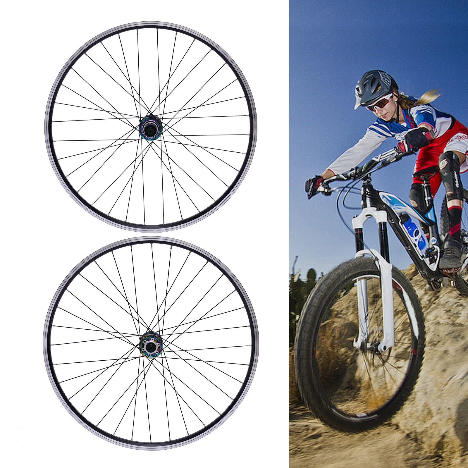 ZhdnBhnos 29'' Mountain Bike Wheelset Aluminum Alloy Hub Rim Disc Brake MTB Front & Rear Wheel Set Quick Release 7/8/9/10/11/12S Cassette