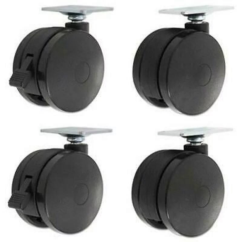 Alera Casters for Height-Adjustable Table Bases, Black, 4/Set