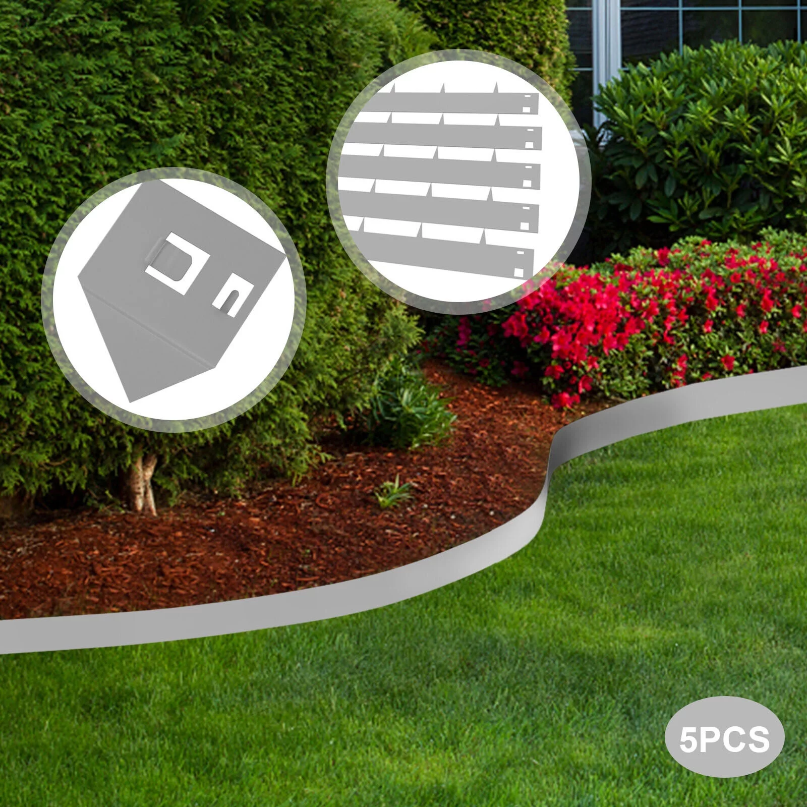 Steel Lawn Edging Metal Landscape Edging 5PCS 35