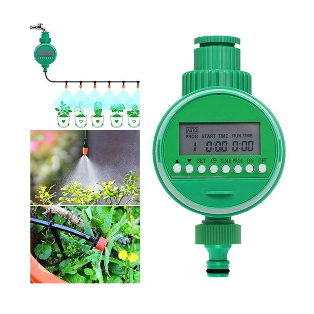 KKMOL Electronic Water Timer Garden Irrigation Controller Smart Watering System LCD Waterproof Auto On Off Water Faucet Green