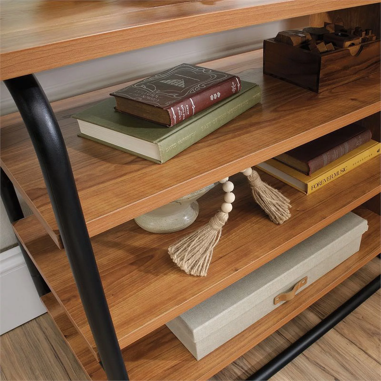 Sauder Union Plain 5-Shelf Open Bookcase, Prairie Cherry Finish