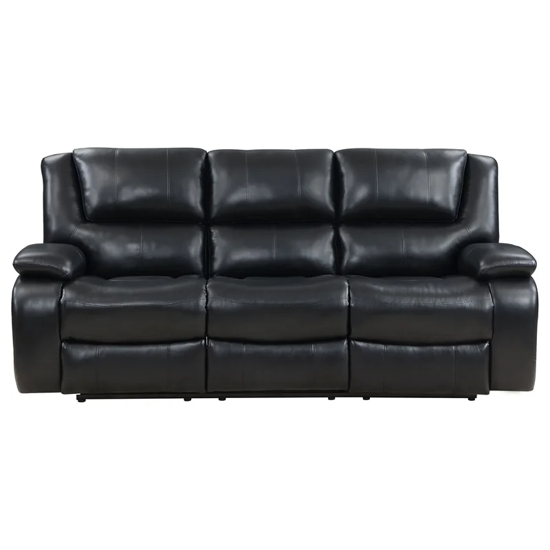 Pemberly Row 2-piece Faux Leather Upholstered Motion Reclining Sofa Set Black