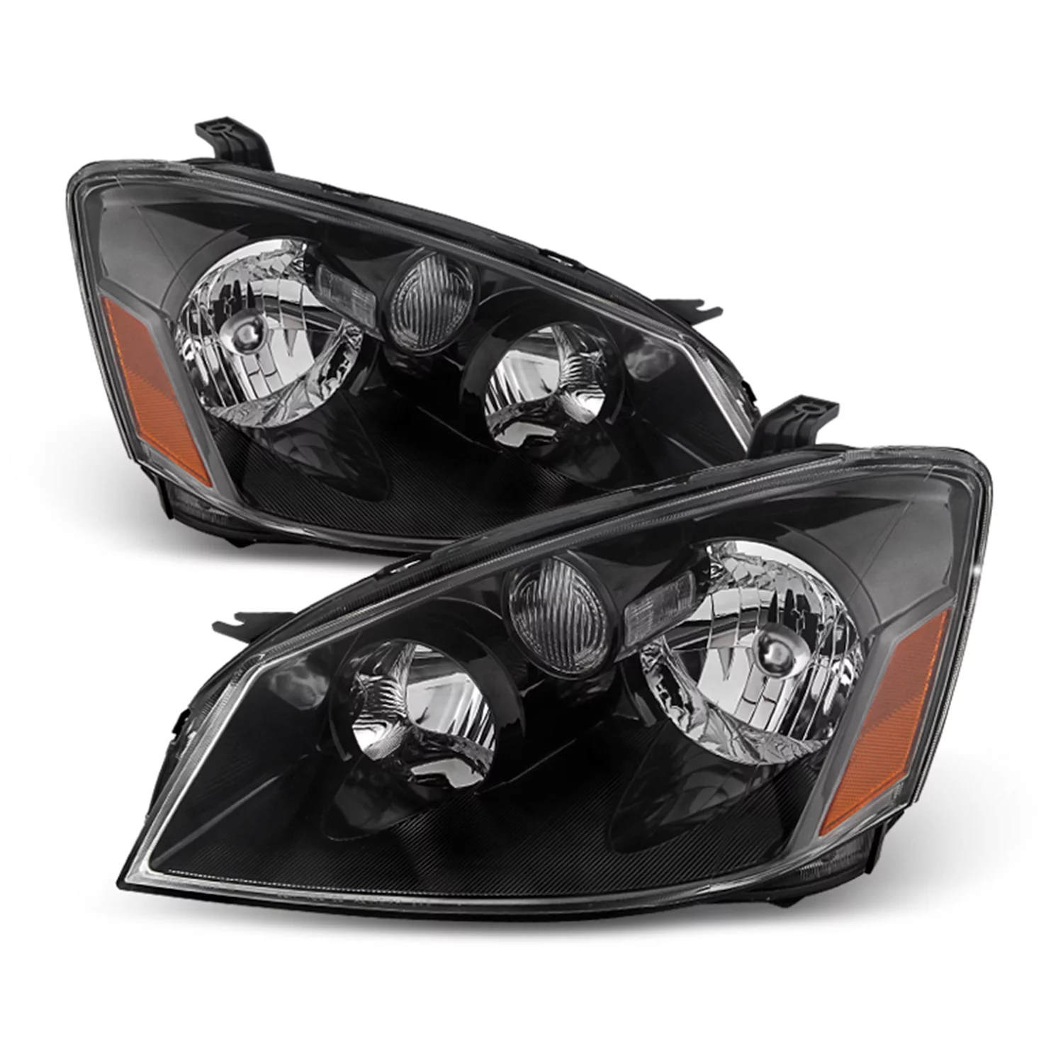AKKON - Combo Black Healights + Tail Lamp Fits 2005-2006 Altima Base / S / SL / SE Model Pair Left+Right Replacement