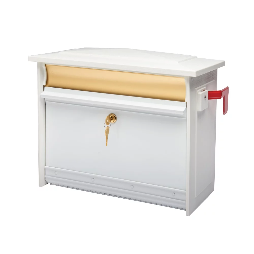Gibraltar Mailboxes Mailsafe Medium Heavy Duty Locking Wall Mount Mailbox, White