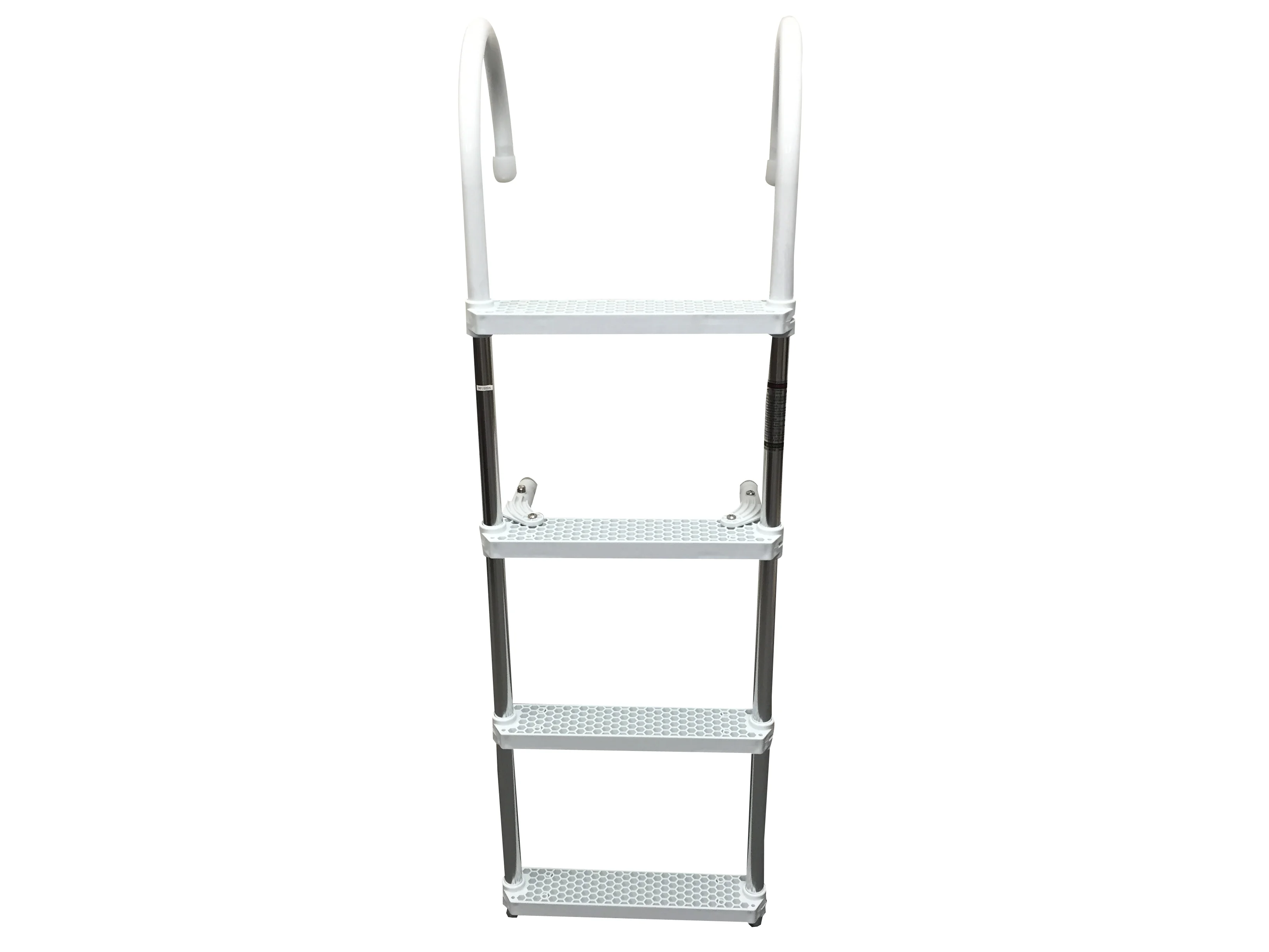 Pactrade Marine Marine Boat Aluminum White Polyethylene Swim Boarding 4 Step Ladder Hook 46