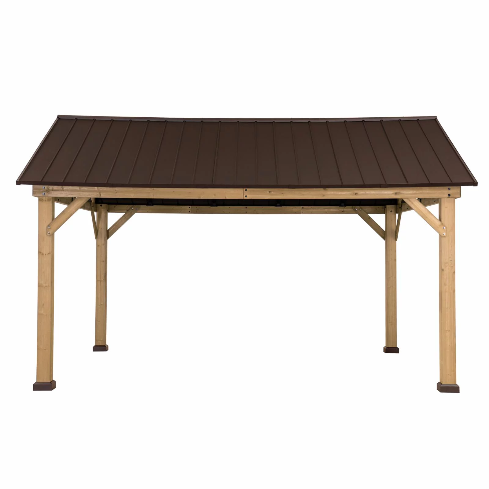 Sunjoy Gable Steel Hardtop Cedar Framed Gazebo