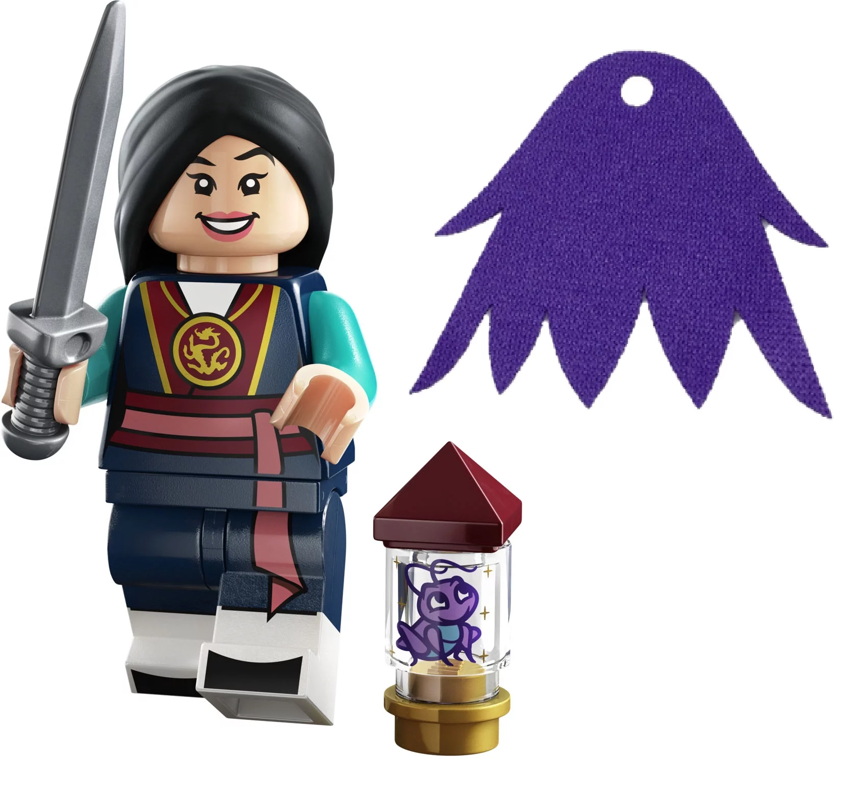 LEGO MiniFigures Disney 100 Series 3: Mulan Minifigure - 71038 With Purple Cape