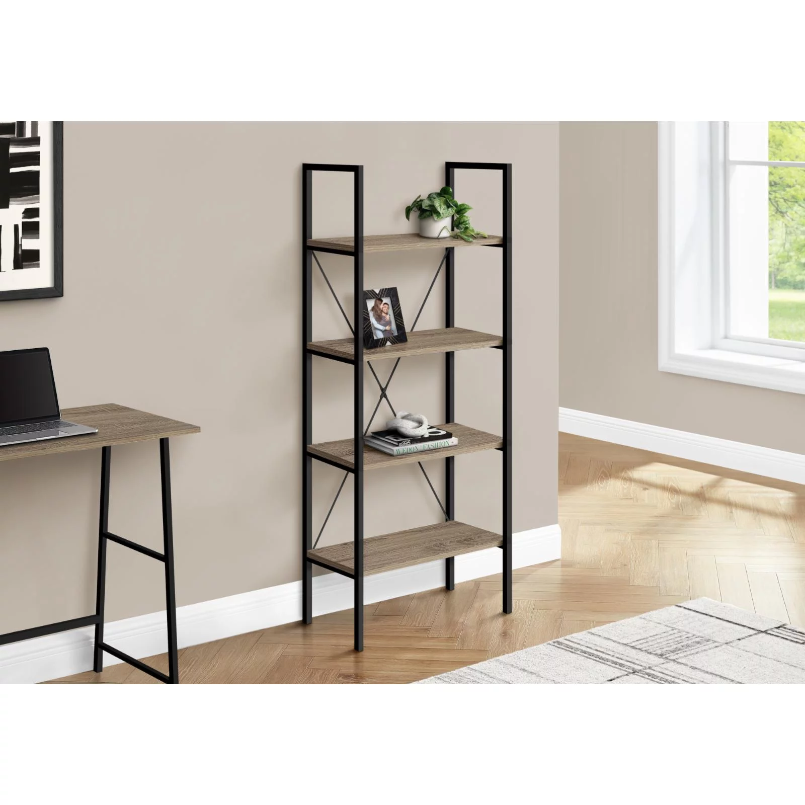 Monarch Specialties Bookshelf, Bookcase, 4 Tier, 48