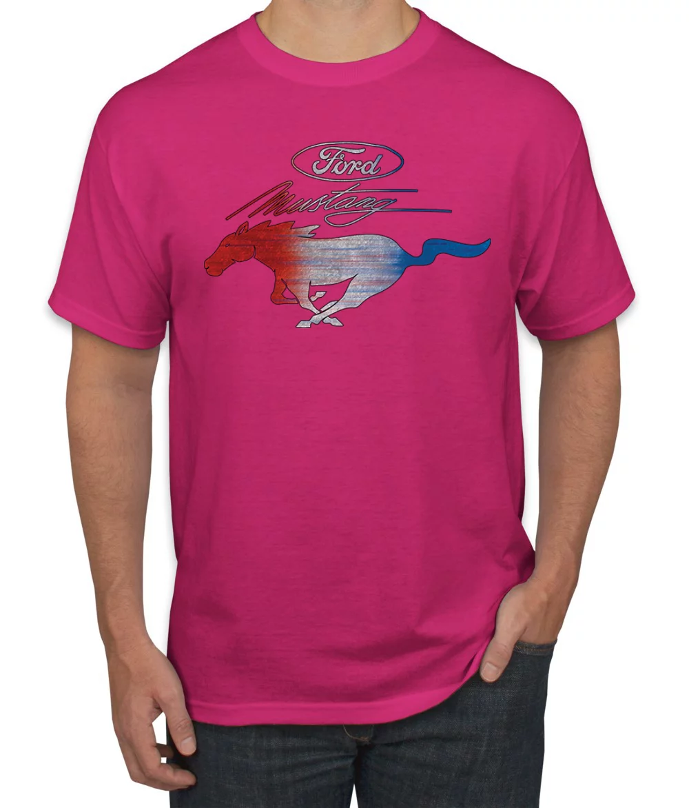 Wild Bobby, Classic Ford Mustang Car Logo, Cars and Trucks, Men's Graphic T-Shirt, Fuschia, 3X-Large
