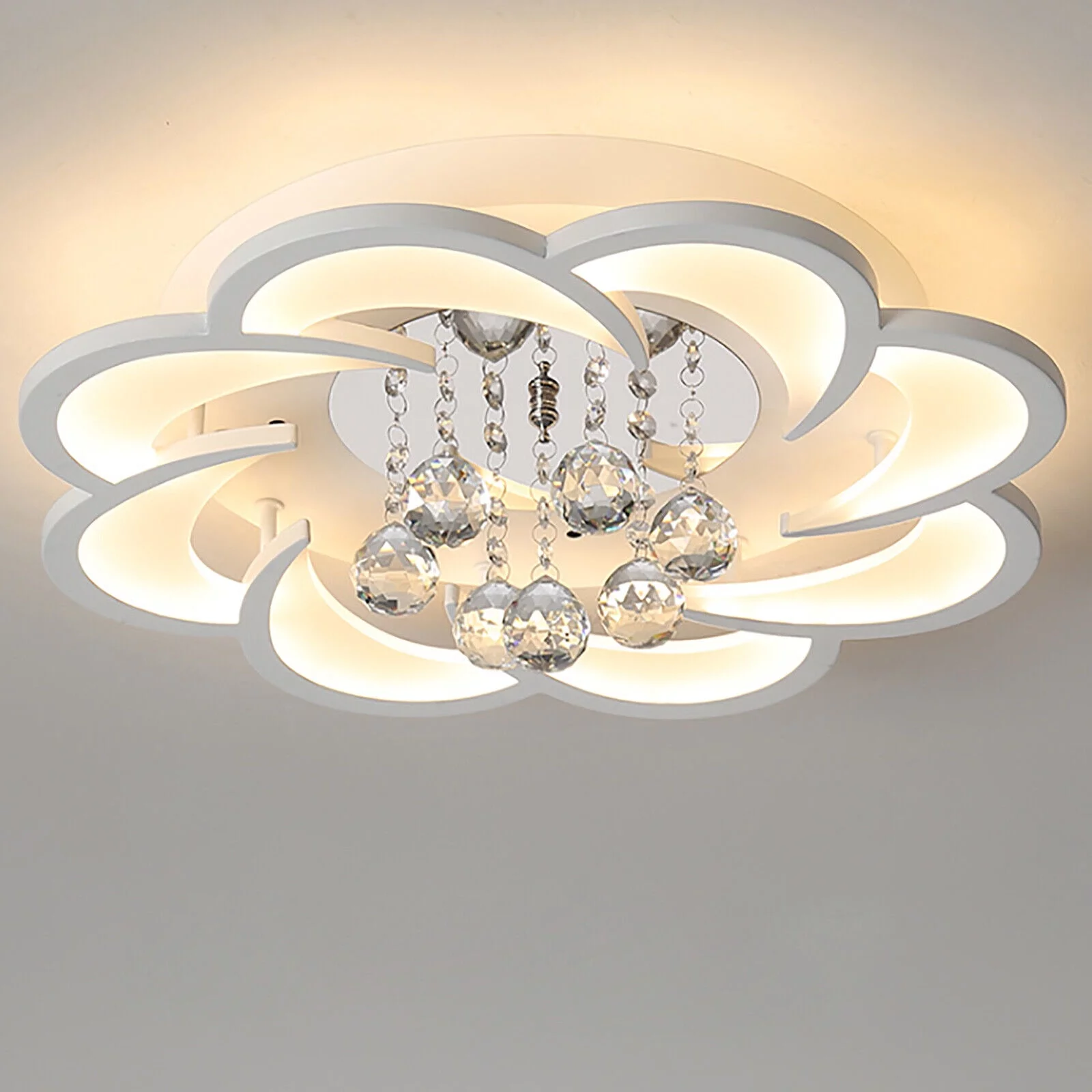Modern Luxury K9 Crystal Chandelier LED Hanging Pendant Light Ceiling Fixture