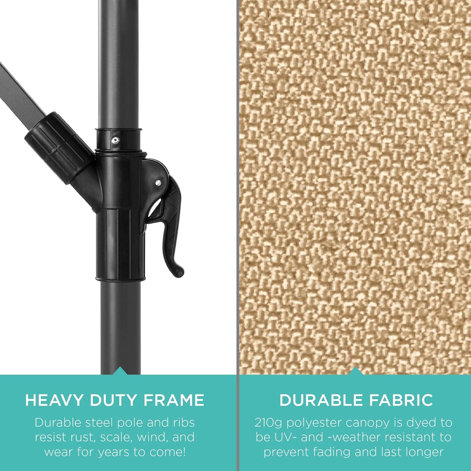 10ft Offset Hanging Patio Umbrella - Tilt Adjustment, Polyester Shade