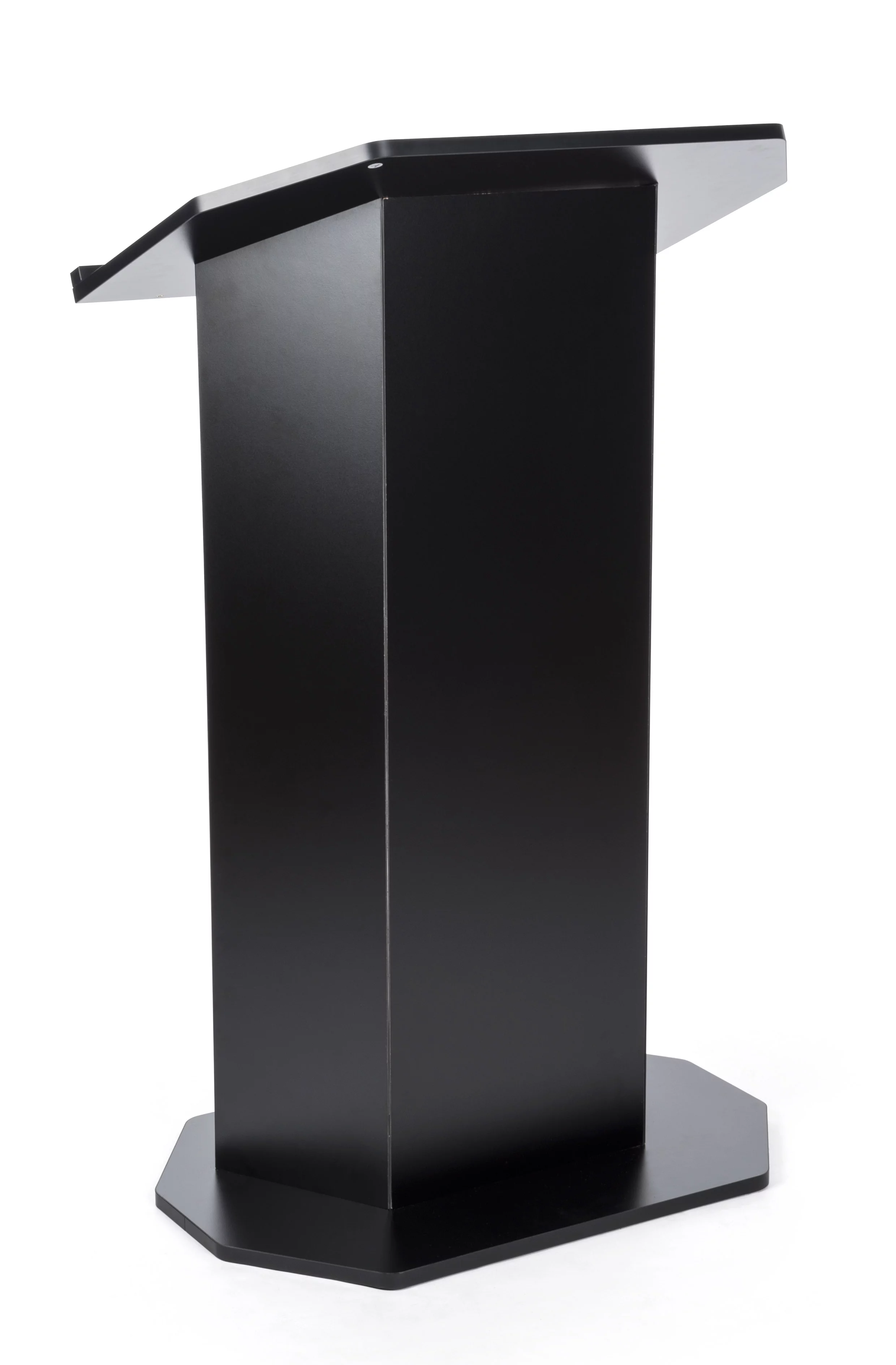 Displays2go Floor Podium with Reading Surface – Black (OLILCTOPBBK)