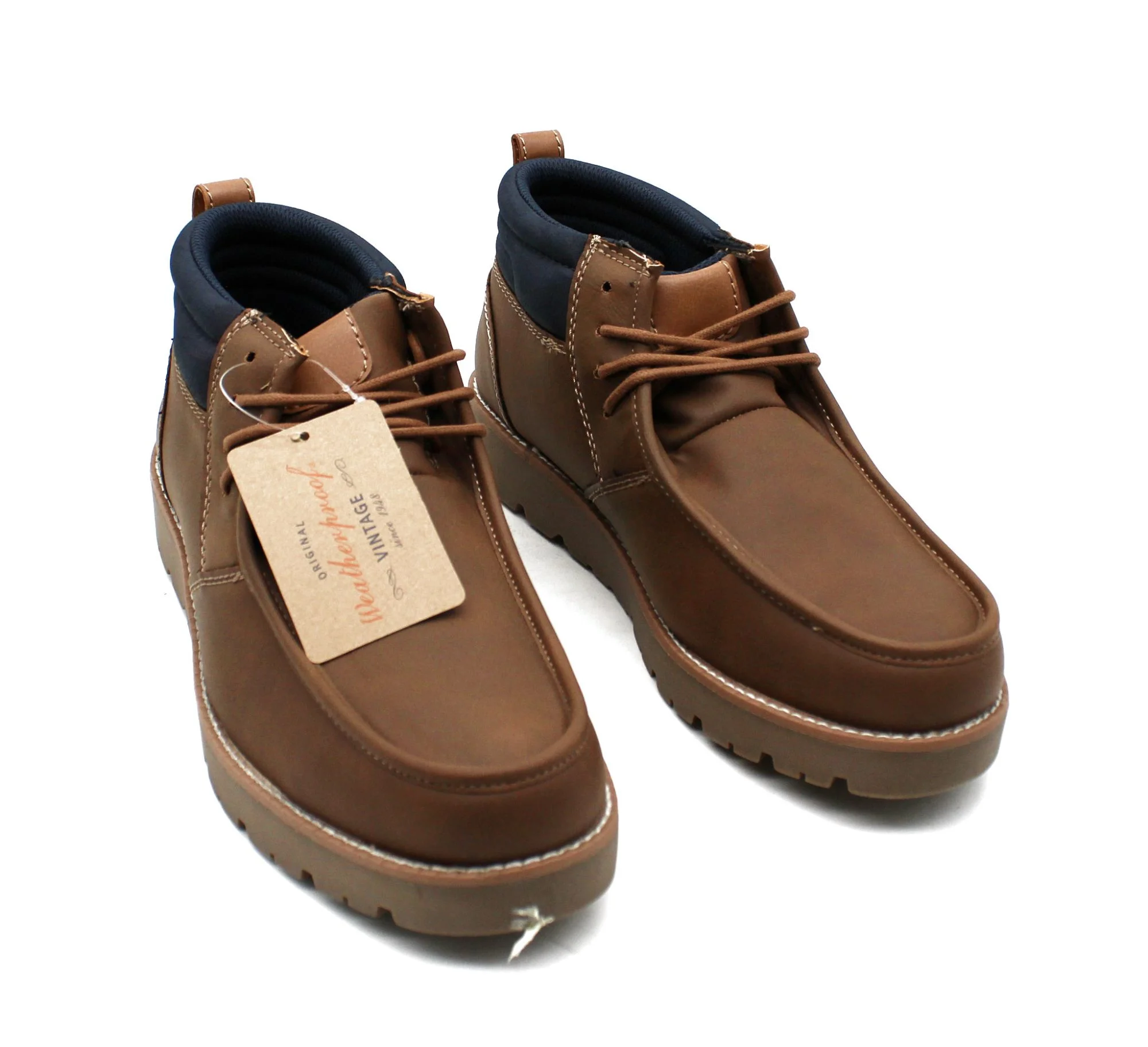 Timeless Charm Meets Weatherproof Vintage Men's Faux-Leather Chukka Boots(size 10)
