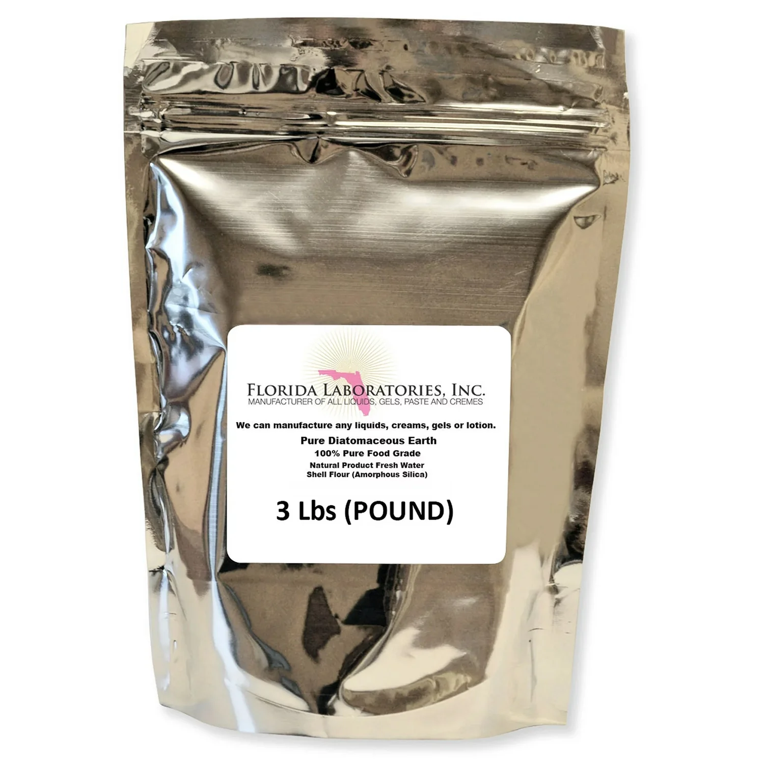 Diatomaceous Earth 100% Food Grade, 3 Lbs, DE, Powder, Natural & Safe
