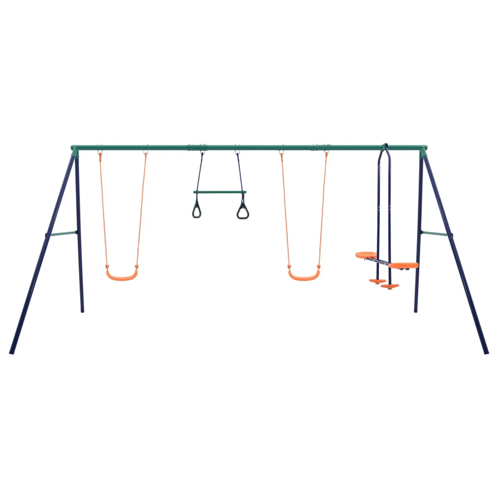 Andoer Swing Set with Gymnastic Rings and 4 Seats Steel