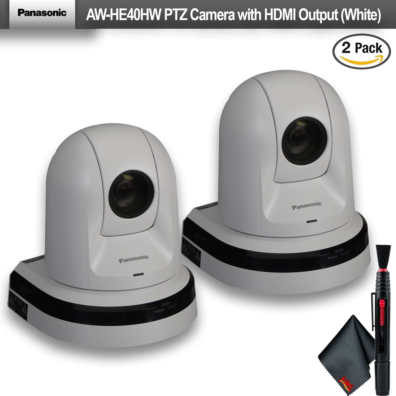Panasonic AW-HE40HW PTZ Camera with HDMI Output (White) 2- Pack