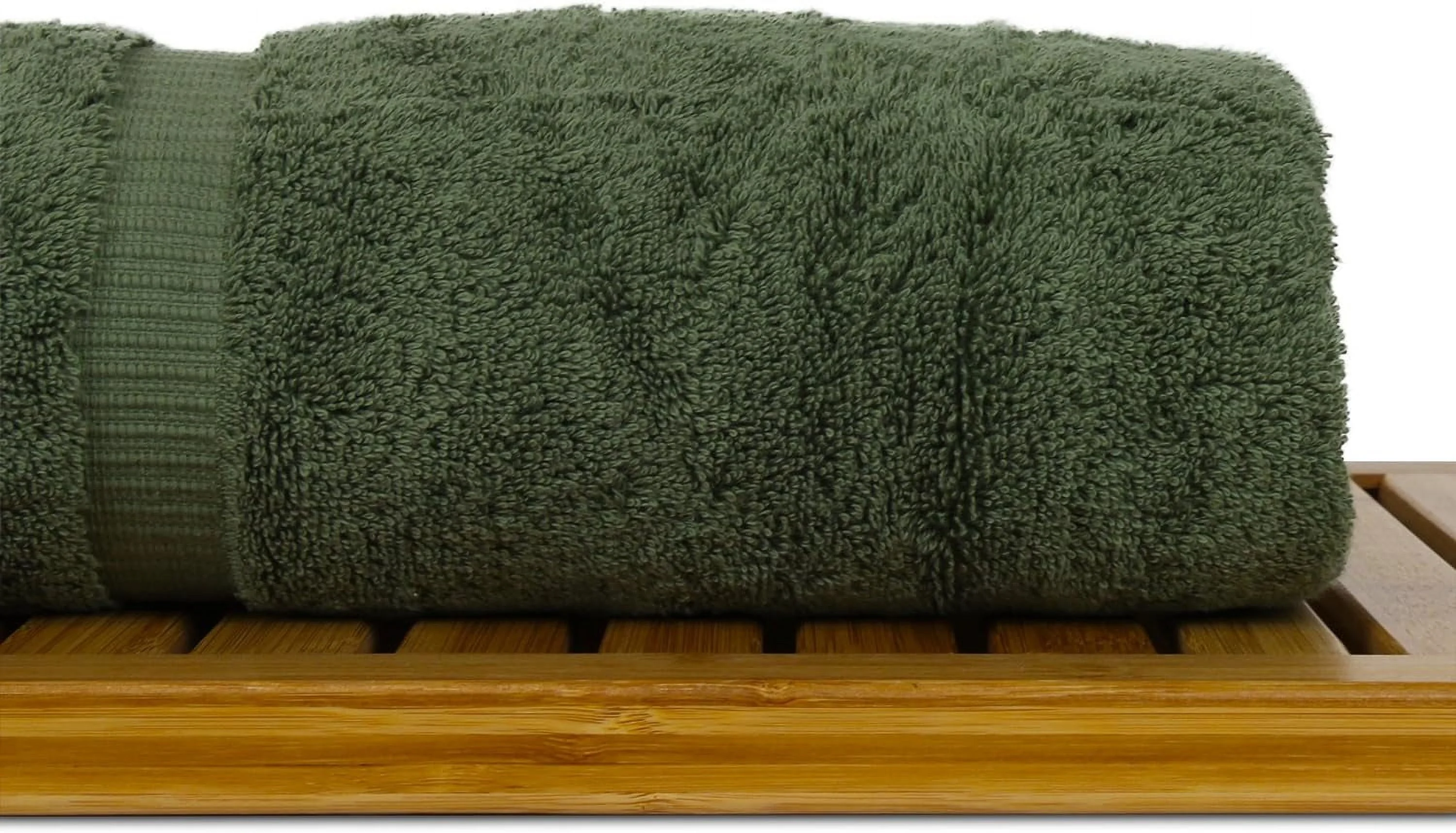 Luxury Hotel & Spa Ultra Soft Bath Towels 100% Turkish Cotton - Moss - Set Of 4