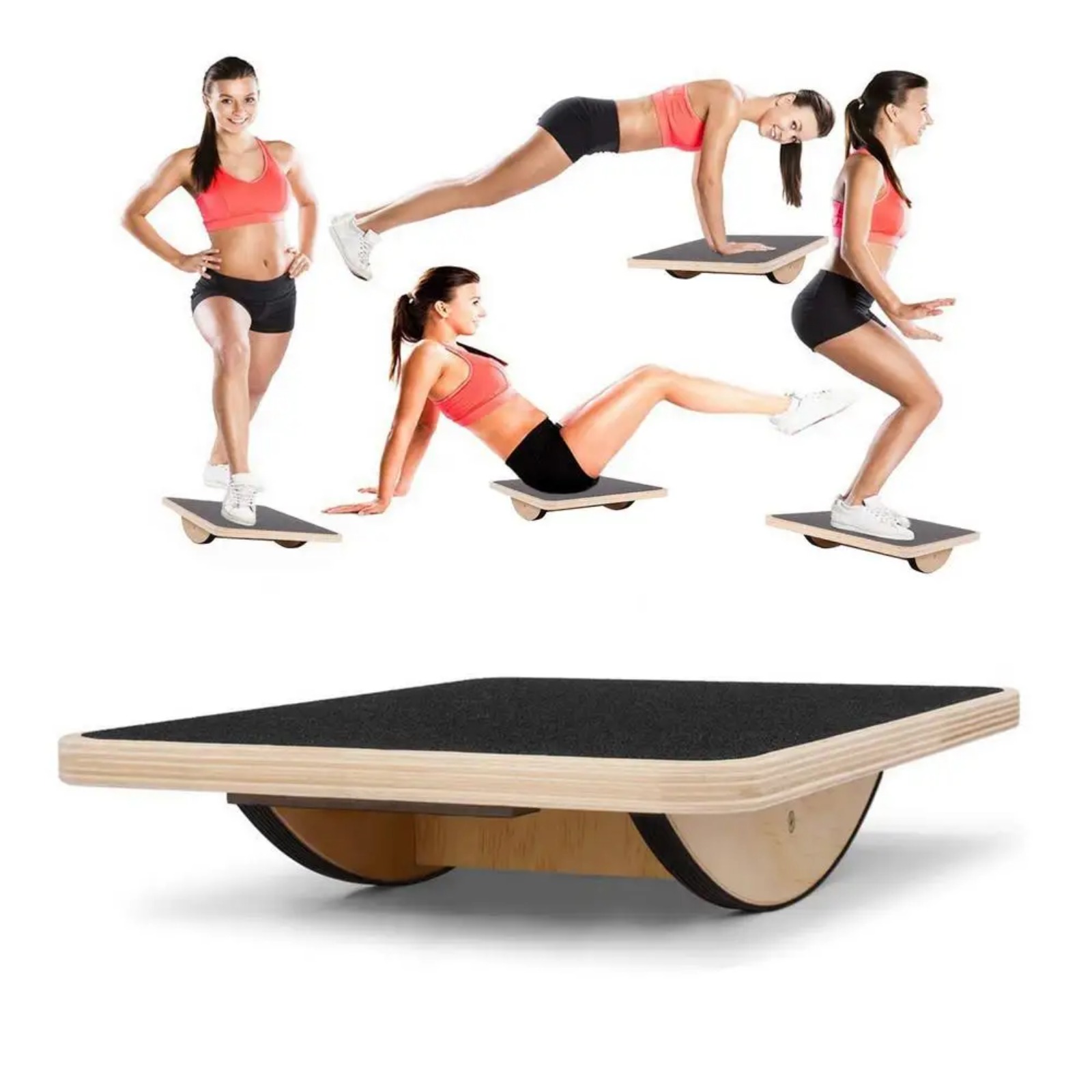 1pcs Professional Wooden Balance Board Balancing Rocking Board Level Training Balance Gym Exercise Fitness Equipments
