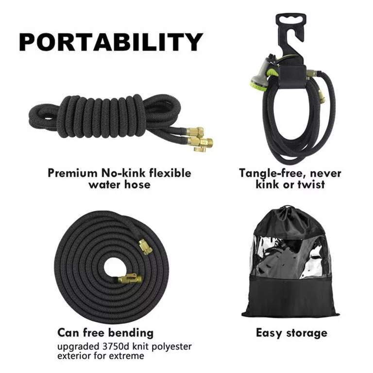 Water Garden Hose - 100ft Water Hose with 10 Setting-Spray Nozzle