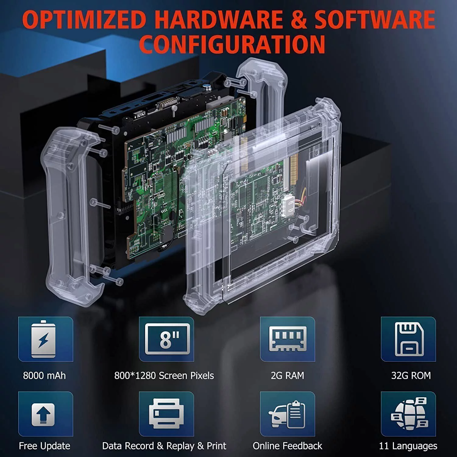 ANCEL V6 PRO Bi-Directional All System OBD2 Scanner with 25+ Services, IMMO, ABS Bleed, Oil Reset, DPF, EPB, Android Tablet Bluetooth Code Reader + Car Truck Batery Tester Diagnostic Tool