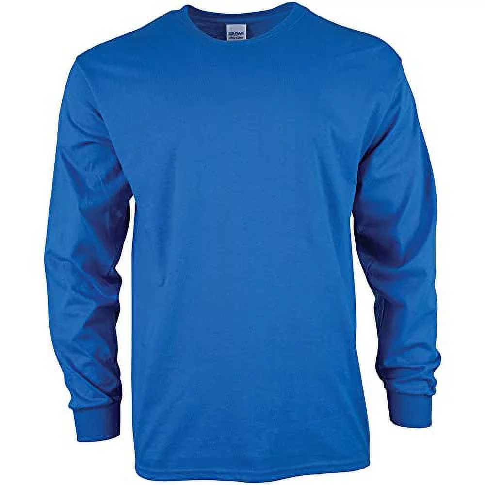 Gildan Men's Ultra Cotton Long Sleeve T-Shirt, Style G2400, Multipack, Royal (10-Pack), Large