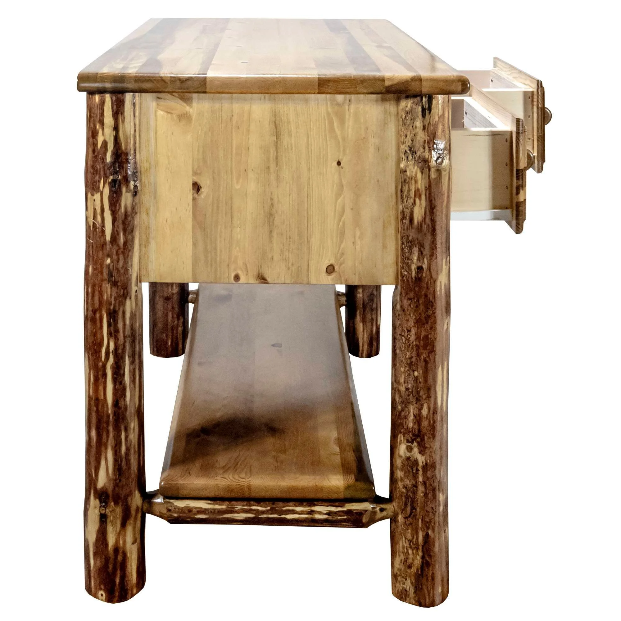 Glacier Country Collection Console Table w/ 2 Drawers