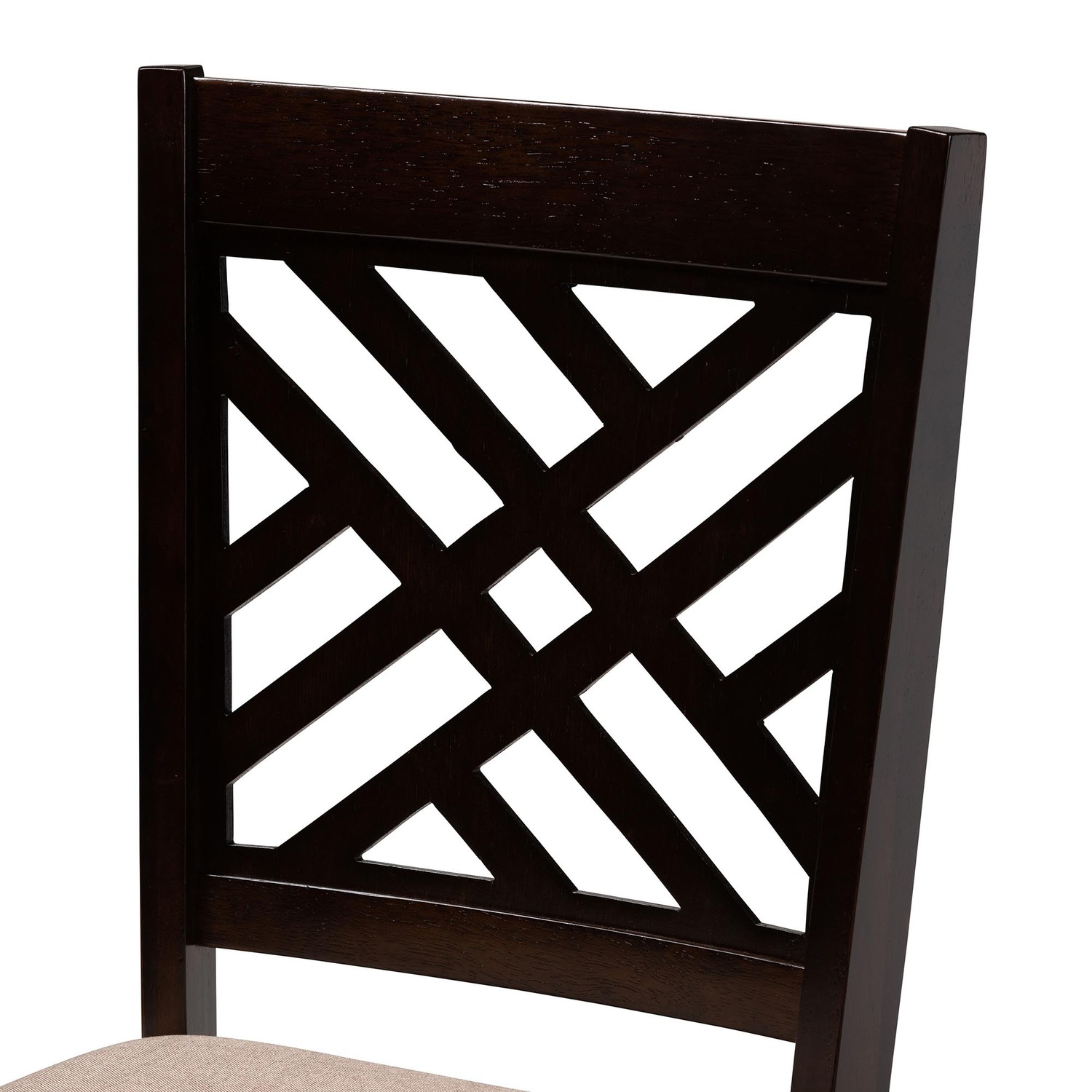 Baxton Studio Alena Sand Fabric and Dark Brown Wood 5-Piece Dining Set