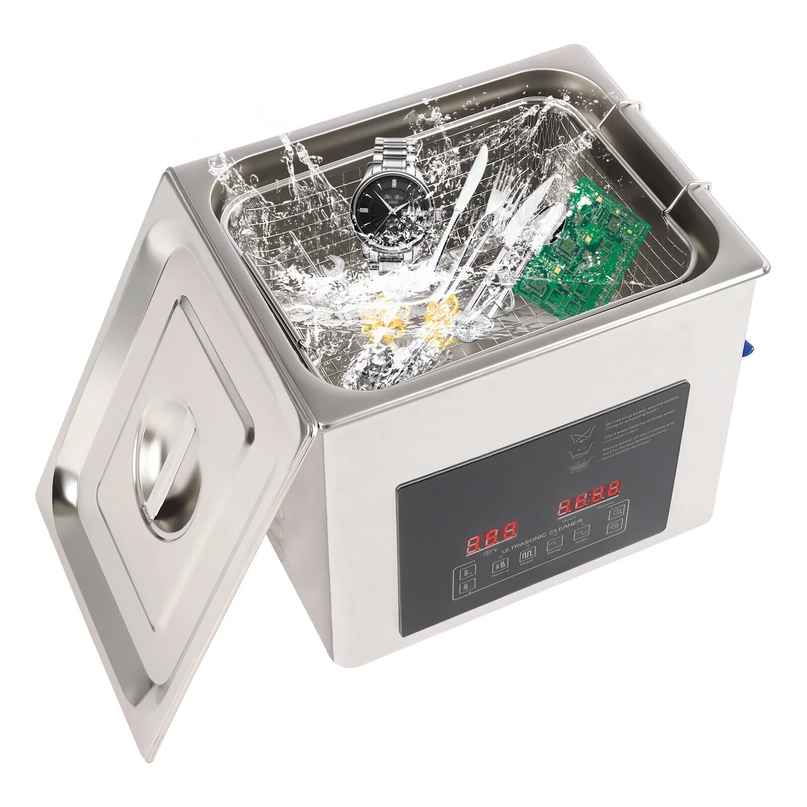 Commercial 10L 22L Ultrasonic Cleaner Industry Double Frequency Jewelry Glasses 0-80℃/0-176℉