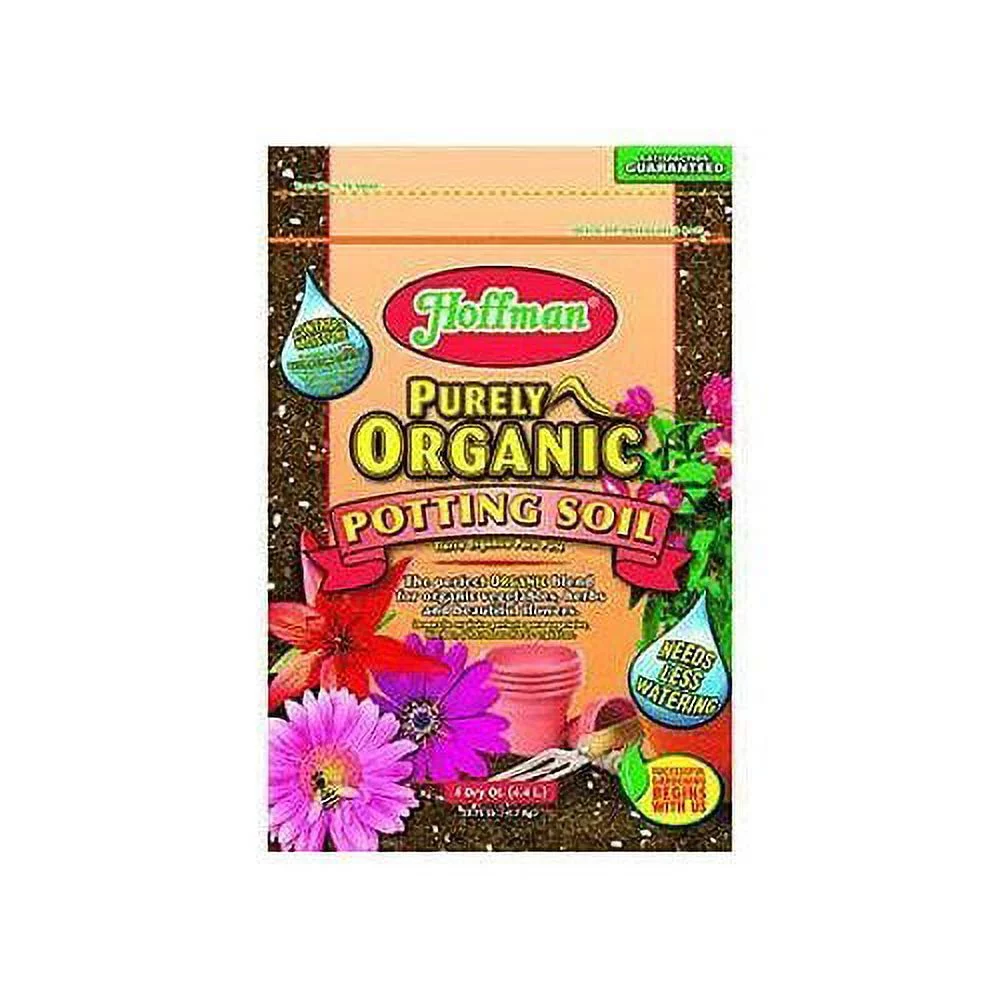 Hoffman Purely Organic Potting Soil Plus Moisture Control, 4 Qts (Pack of 12)