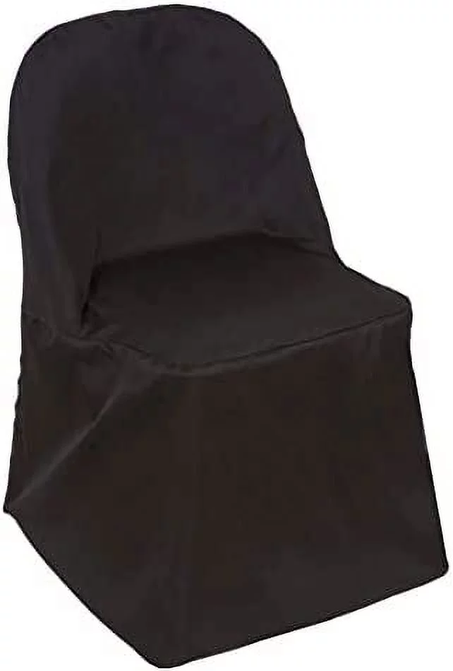 Black Folding Chair Cover-Round-Pack of 5