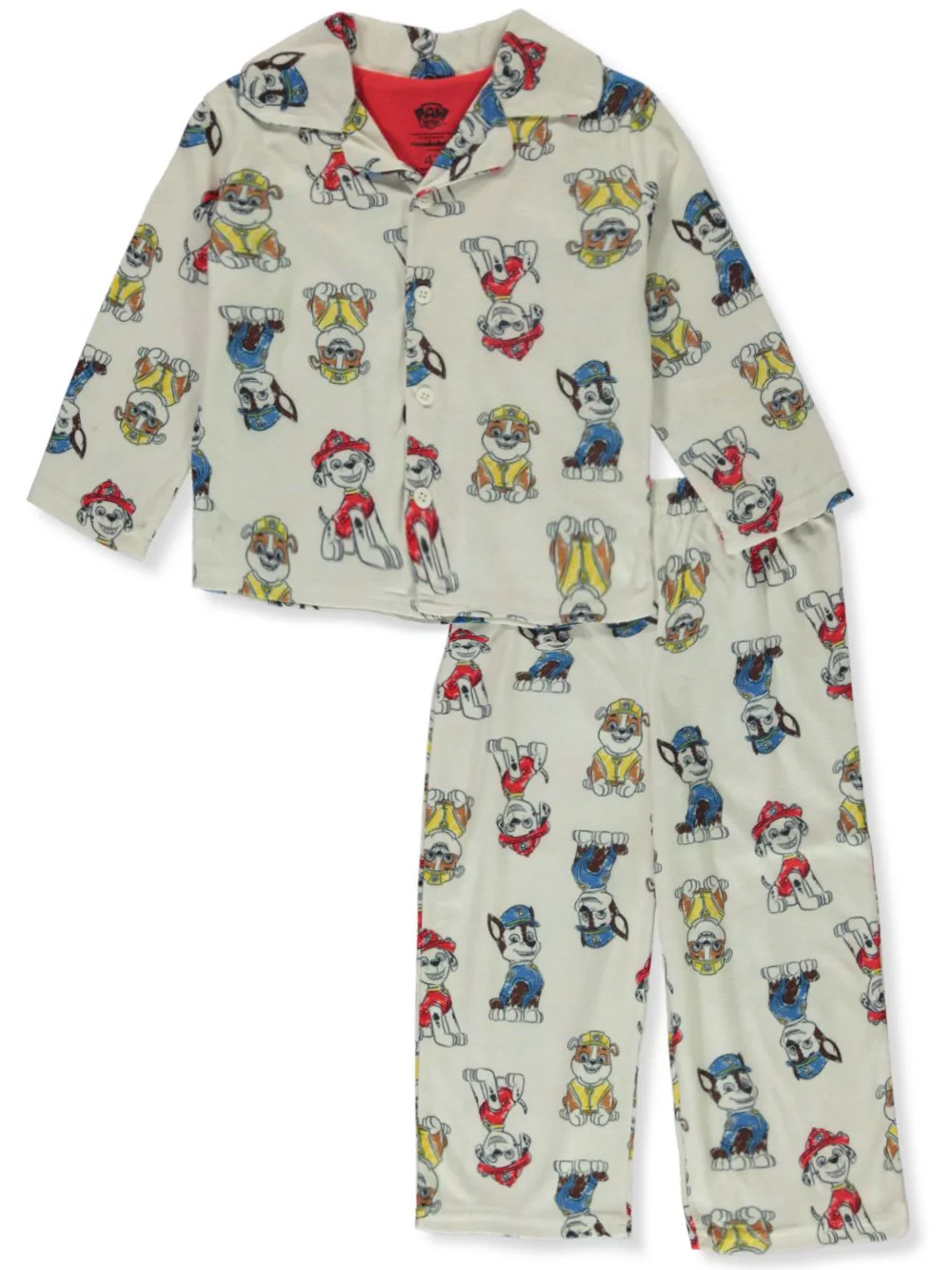 Paw Patrol Boys' 2-Piece Coat Style Pajamas Set - white/multi, 3t (Toddler)