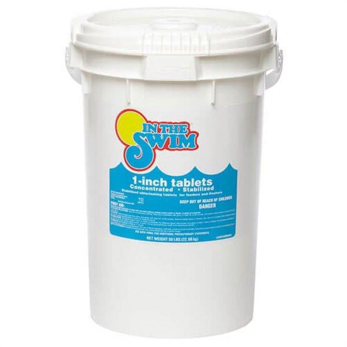 In The Swim 1 Inch Stabilized Chlorine Tablets for Sanitizing Swimming Pools - Fast Dissolving - 90% Available Chlorine - Tri-Chlor - 50 Pounds U001050050AE