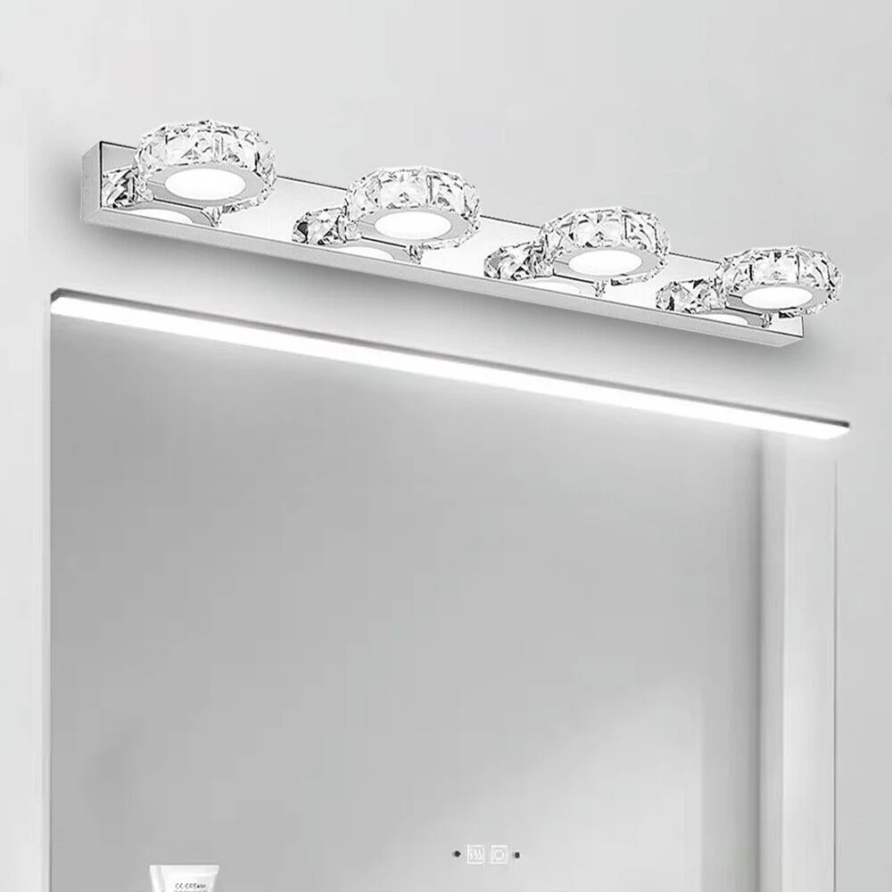 Miumaeov Modern Bathroom Vanity LED  Light Crystal Front Mirror Toilet Wall Lamp Make Up Light
