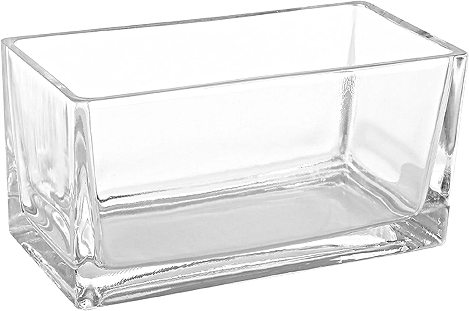 MyGift 7.5 Inch Rectangular Clear Glass Vase