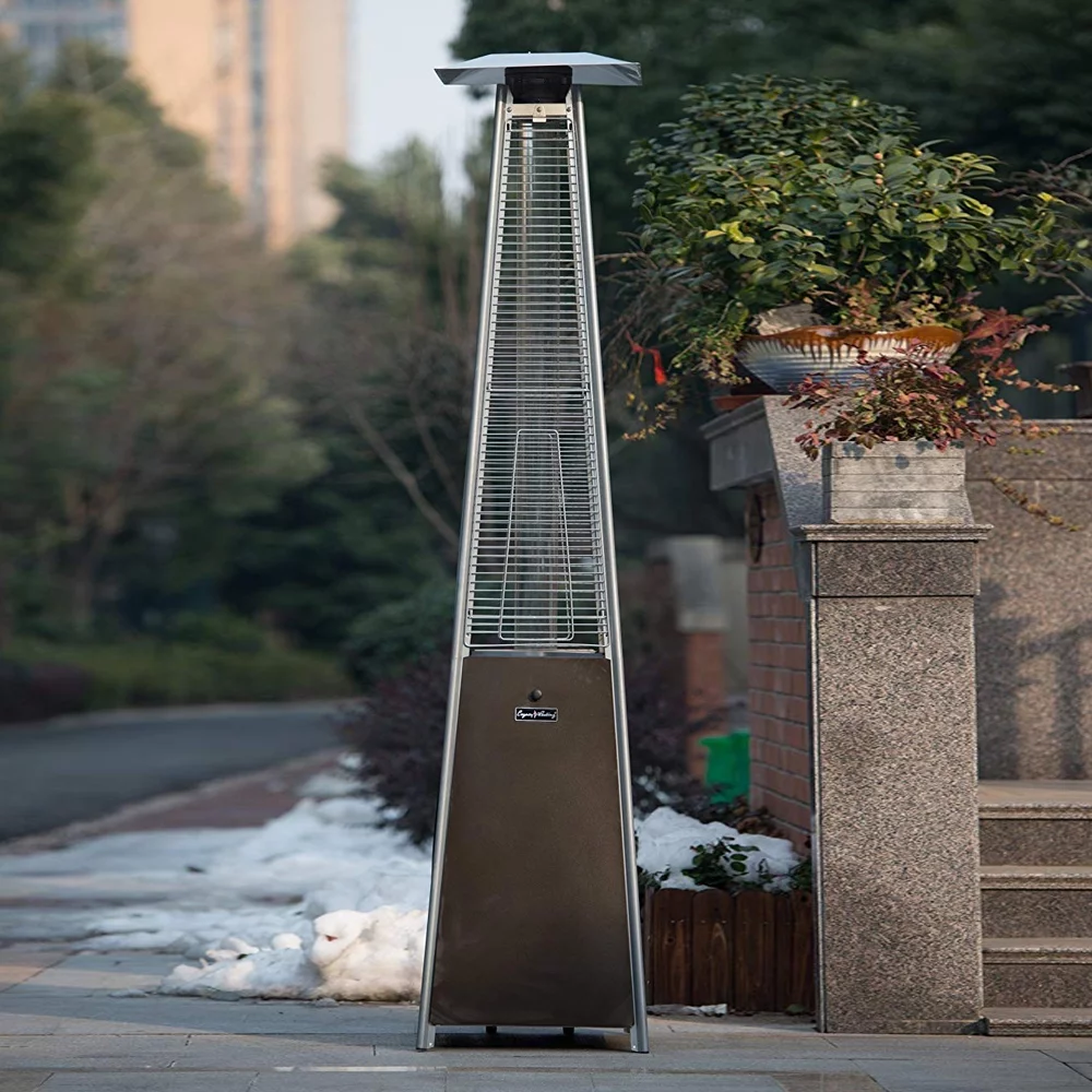 40000BTU Pyramid Propane Patio Heater, Quartz Glass Tube, Bronze