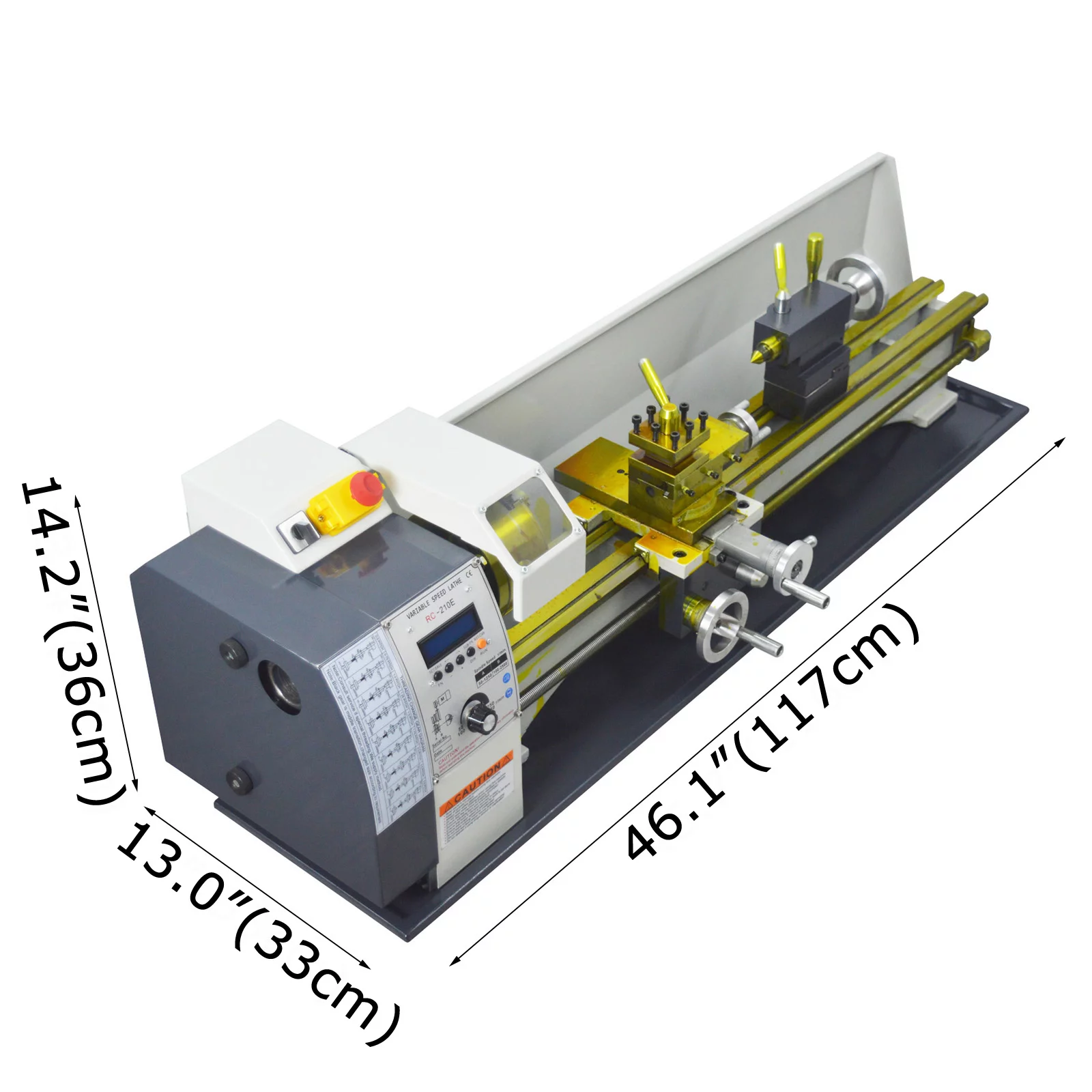 PreAsion RC-210E Precision Metal Bench Lathe Brushless Motor of Metric English Thread Table Lathe Auto Switch 8