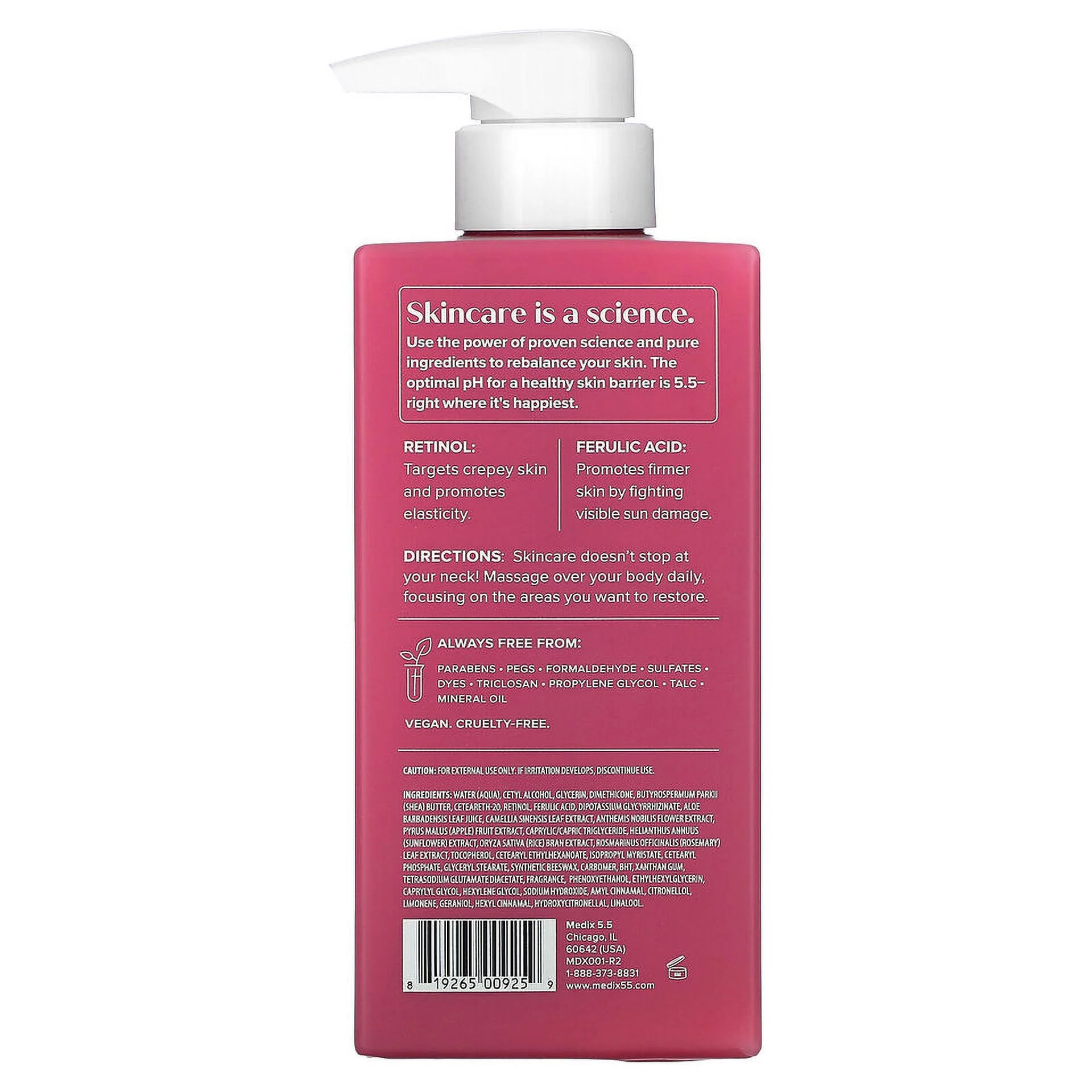 Body Treatment Cream, Retinol + Ferulic Acid, 15 fl oz (444 ml)