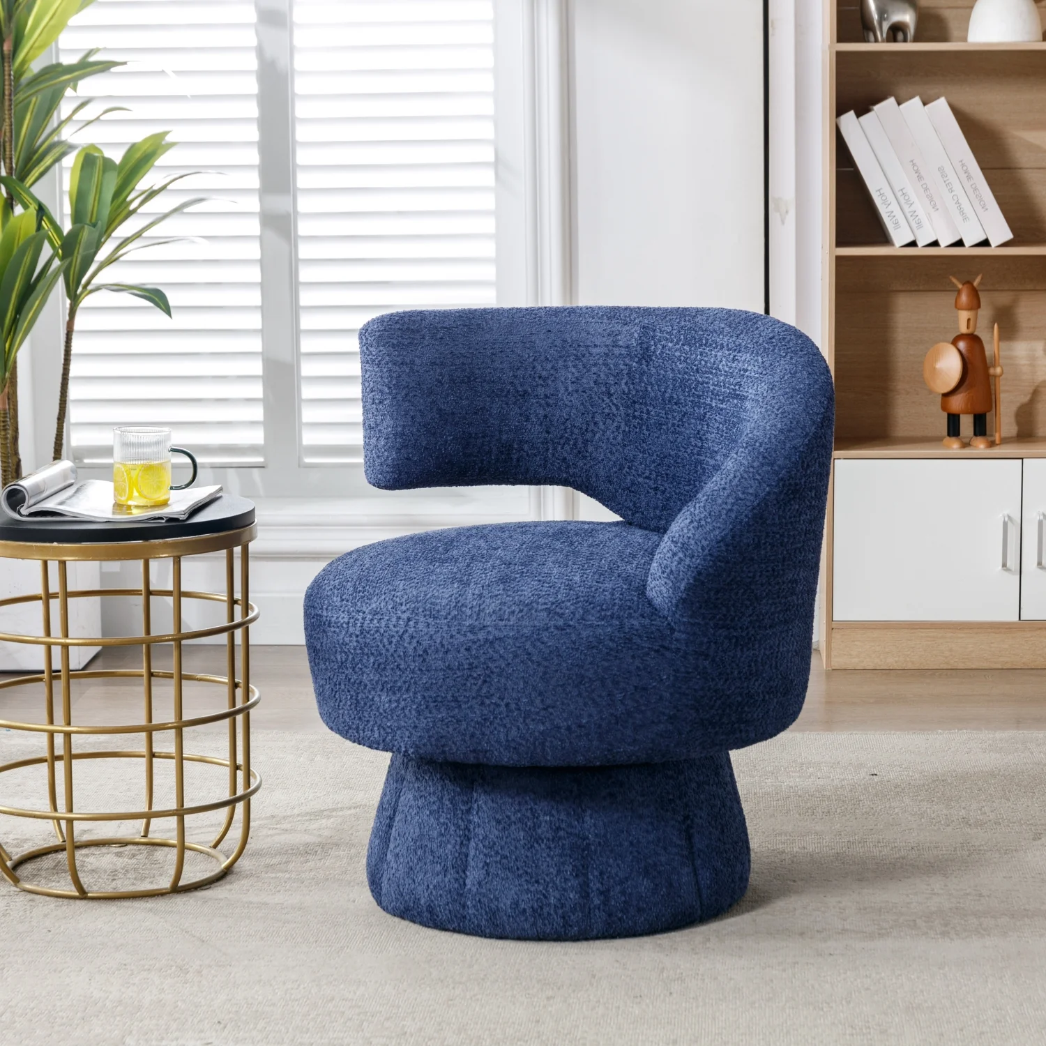 Cozy and Stylish 360 Degree Swivel Cuddle Barrel Accent Chairs with Wide Upholstered Round Armchairs  Soft and Fluffy Fabric  Perfect for Living Room  Bedroom  Office  and Waiting Rooms