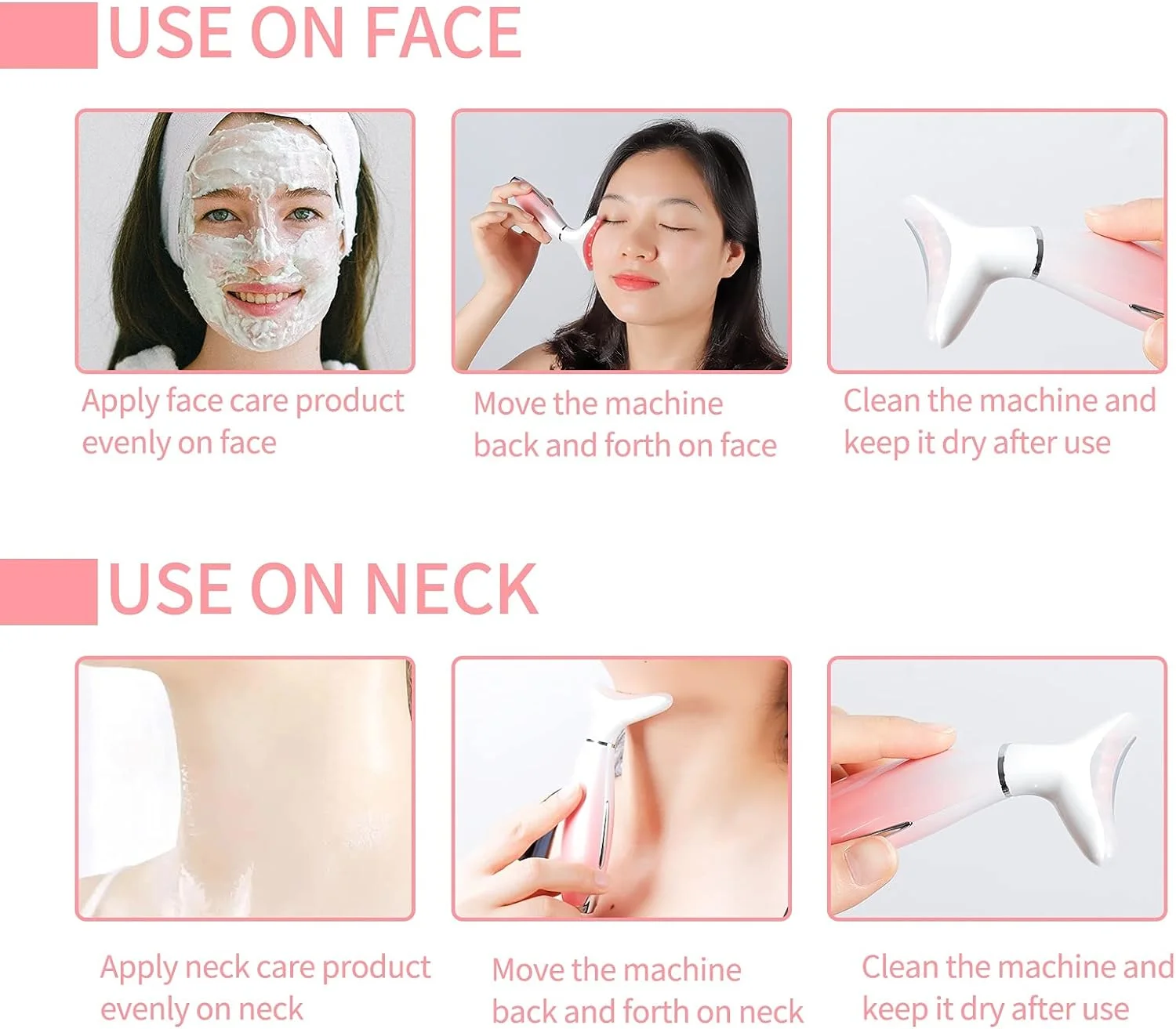 Led Therapy Facial Neck Lifting Messager, Face Lifting Device Red Light Therapy Face Massager Electric 3 Modes High Frequency Vibration  Heating Wrinkle Remove Anti-Aging
