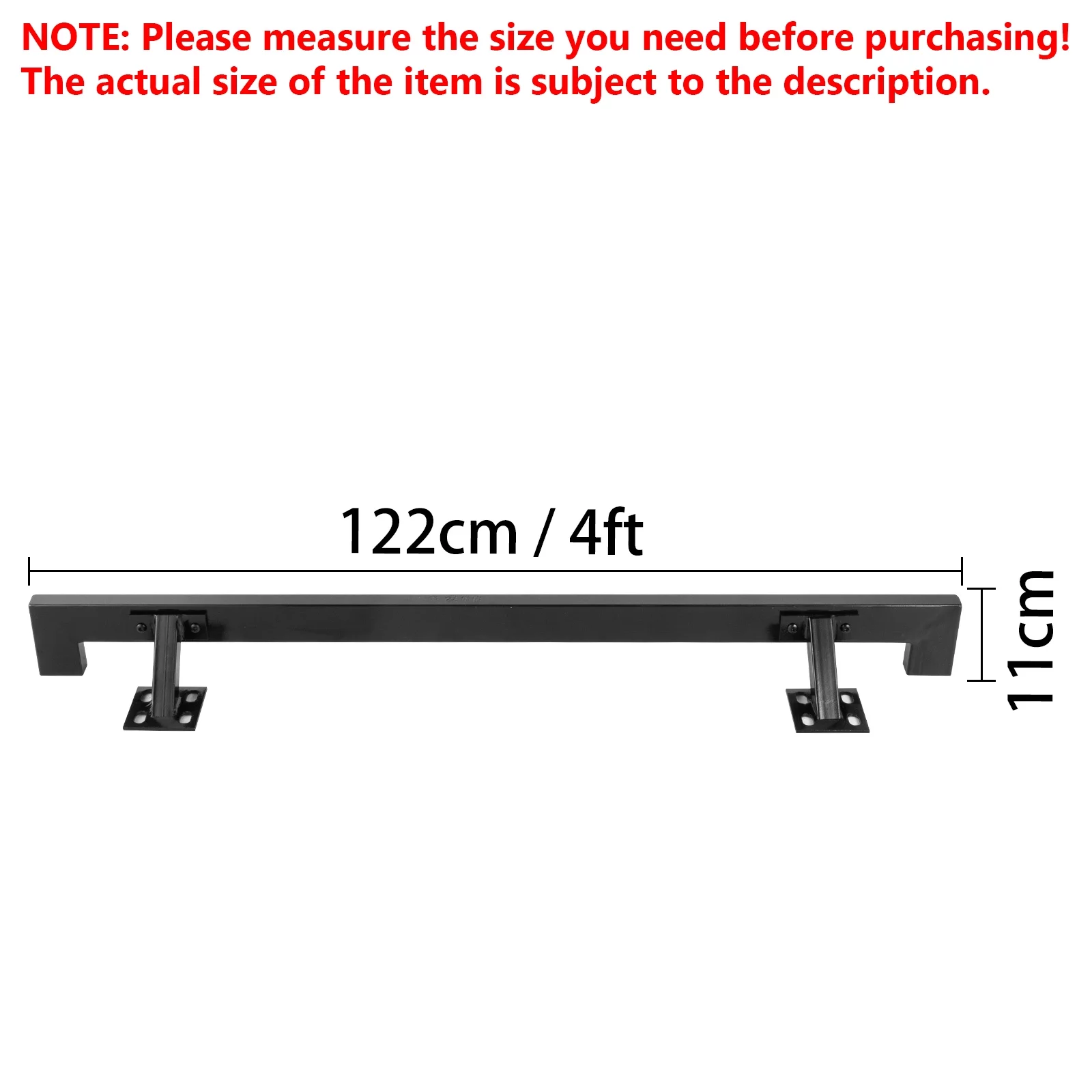 VEVOR 4 Feet Black Handrail Railings Wall Mounted Stairway Powder Coated Staircase 200lbs Load Capacity Modern Bracket Handrails for Indoor Stairs