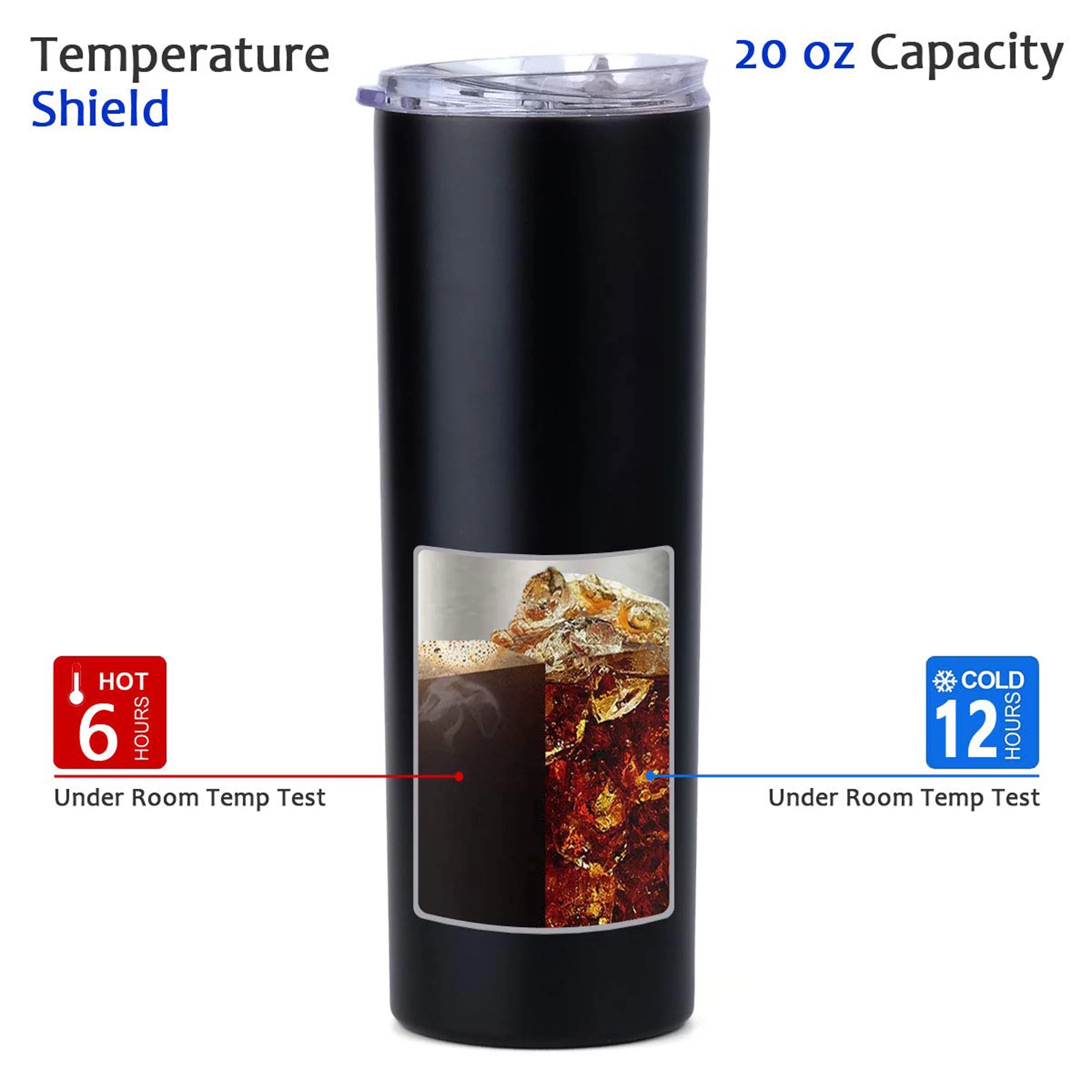 Black Stellar 20 oz. Skinny Steel (2 Pack) Double Wall Stainless Tumbler