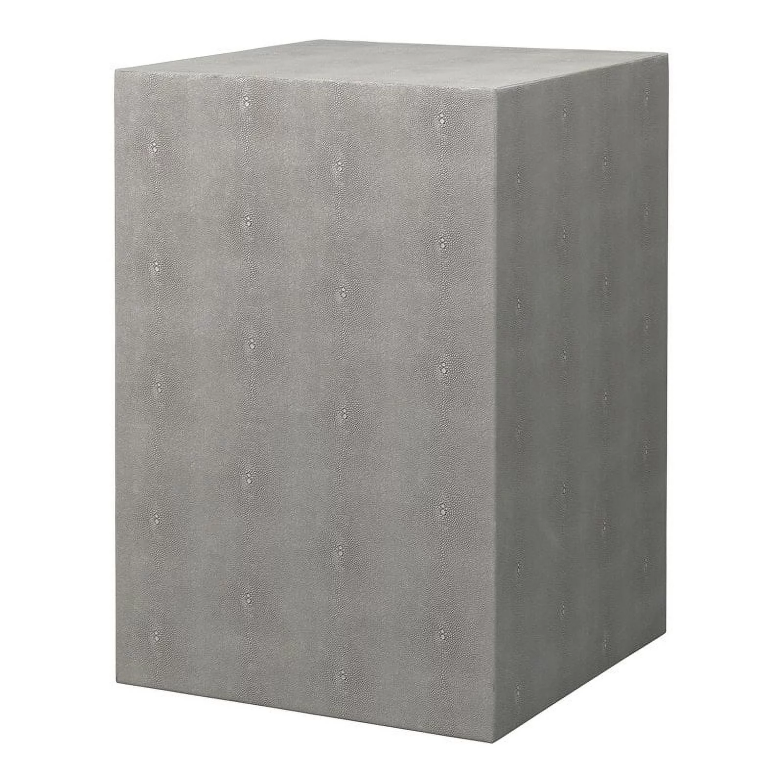 Home Square Square Faux Shagreen and Wood Side Table in Gray - Set of 2